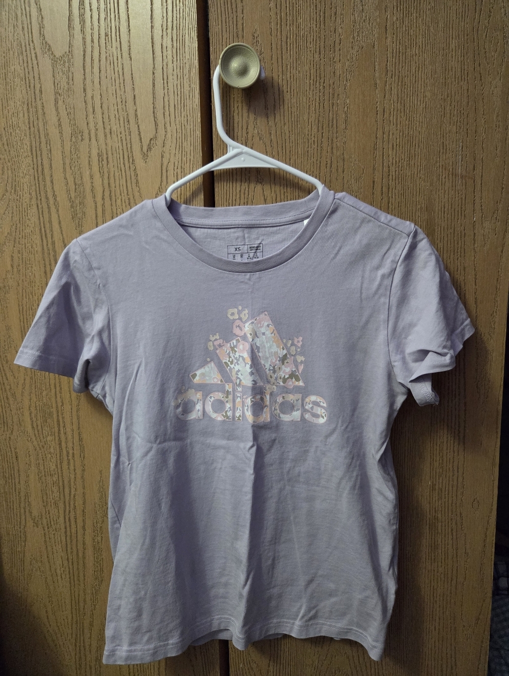 adidas Lavender Floral Logo T-Shirt